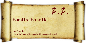 Pandia Patrik névjegykártya